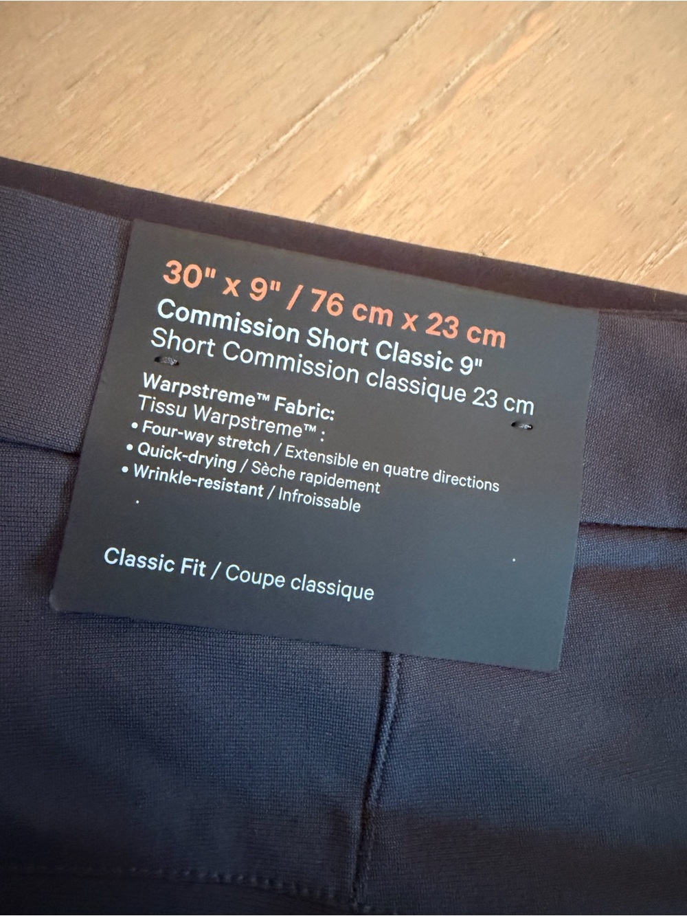 9" Lululemon Commission Short Classic 9" in color Obsidian ( deep gray) - Picture 3 of 11